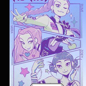 Huntrix (Blue) K-pop Demon Hunters Composition Notebook Journal